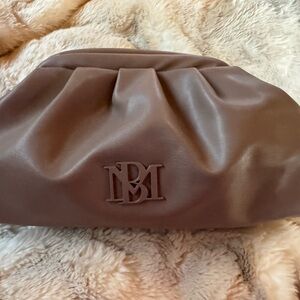 Badgley Mischka taupe leatherette clutch